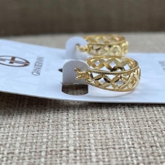 Giani Bernini Earrings 18k Gold Plated over Sterling Silver Hoops Lever Back - Picture 8 of 12